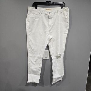 🐢 Levi's High Rise Skinny Ankle Jeans Jeggings Size 34 White. Like New.
